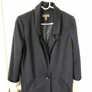 One by chapter one long navy blazer
